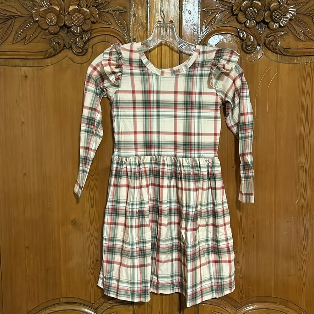 NEW Lily Pad Cream Red and Green Drop Waist Dress